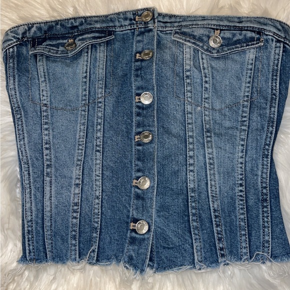 Zara Denim Corset - Picture 3 of 5